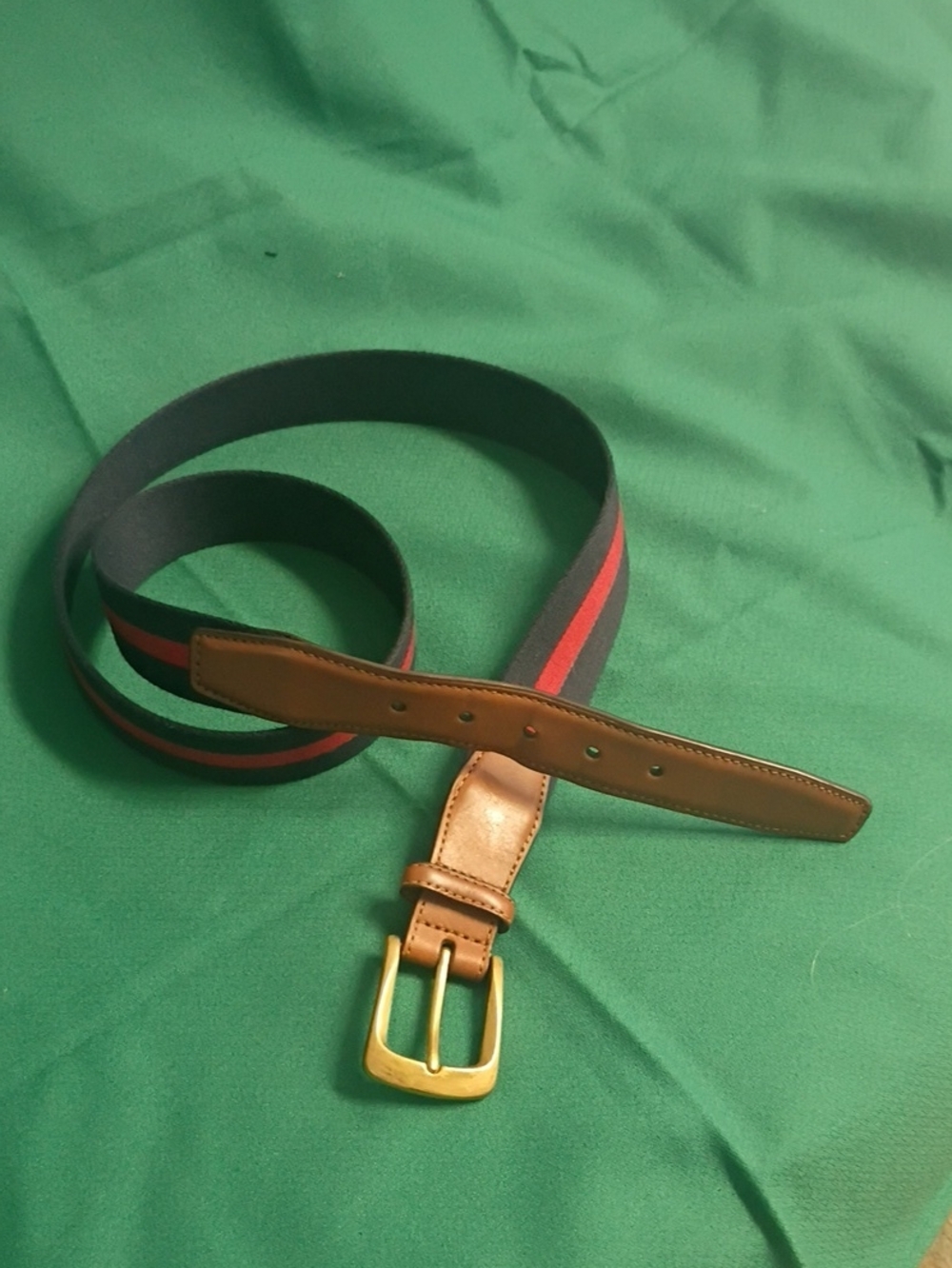 ❤️Mens TORINO NAVY RED STRIPE Belt Size 42